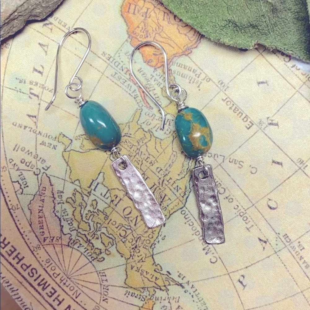 NWOT Genuine turquoise sterling ear wires